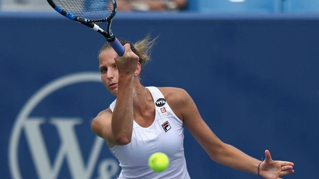 Karolína Plíšková na turnaji v Cincinnati. Karolína Plíšková na turnaji v Cincinnati.