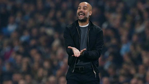 Trenér Manchesteru City Pep Guardiola. Trenér Manchesteru City Pep Guardiola.
