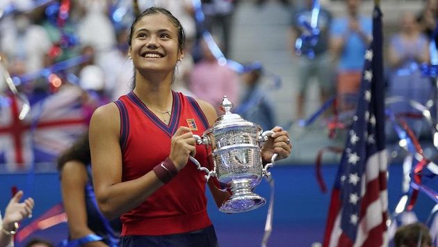 Britská tenistka Emma Raducanuová - vítězka US Open 2021. Britská tenistka Emma Raducanuová - vítězka US Open 2021.