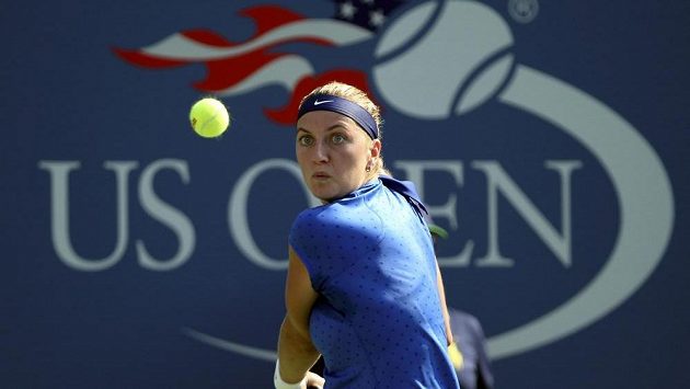 Tenistka Petra Kvitová v utkání 1. kola US Open. Tenistka Petra Kvitová v utkání 1. kola US Open.