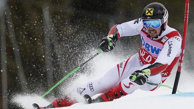 Rakušan Marcel Hirscher při obřím slalomu SP v Beaver Creeku. Rakušan Marcel Hirscher při obřím slalomu SP v Beaver Creeku.