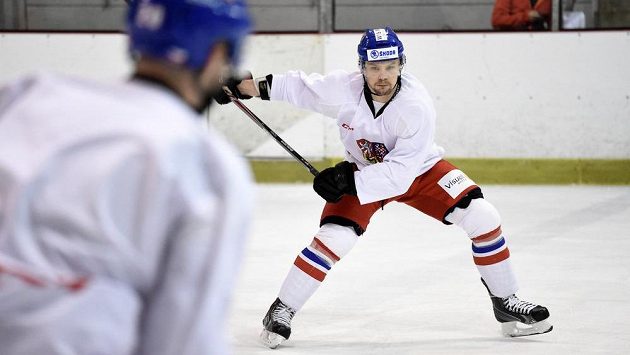 Ondřej Němec během tréninku české hokejové reprezentace. Ondřej Němec během tréninku české hokejové reprezentace.