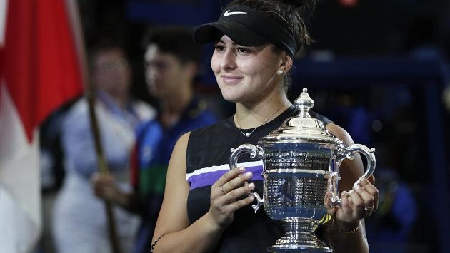 Bianca Andreescuová po vítězství ve finále US Open. Bianca Andreescuová po vítězství ve finále US Open.
