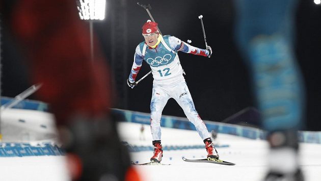 Ondřej Moravec během olympijského sprintu. Ondřej Moravec během olympijského sprintu.