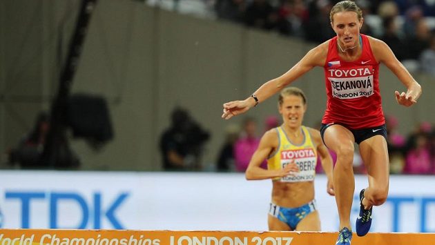 Lucie Sekanová v rozběhu na 3000 m překážek na mistrovství světa v Londýně. Lucie Sekanová v rozběhu na 3000 m překážek na mistrovství světa v Londýně.