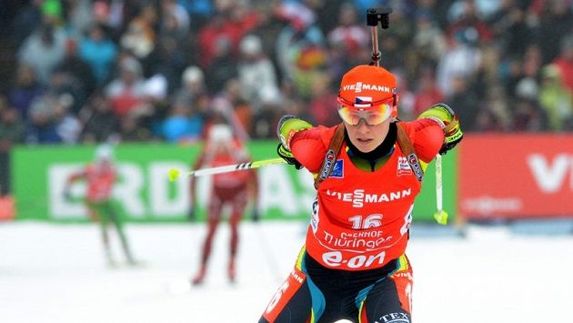 Veronika Vítková na trati v německém Oberhofu Veronika Vítková na trati v německém Oberhofu