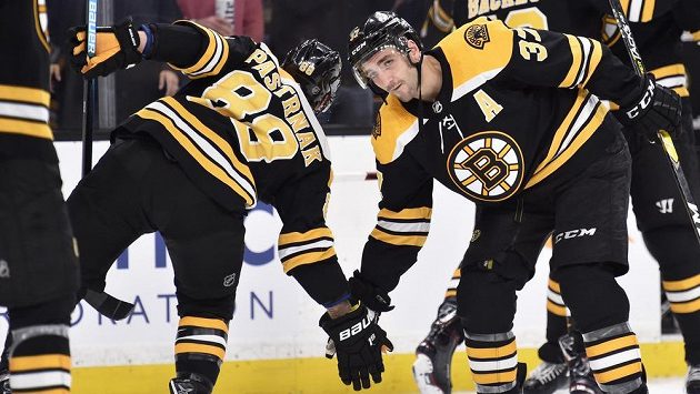 Patrice Bergeron a David Pastrňák byli hlavními hvězdami zápasu Patrice Bergeron a David Pastrňák byli hlavními hvězdami zápasu