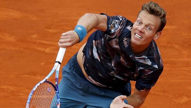 Tomáš Berdych během finále v Monte Carlu. Tomáš Berdych během finále v Monte Carlu.