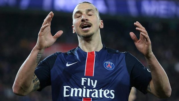Švédský útočník Zlatan Ibrahimovic v dresu Paris St. Germain. Švédský útočník Zlatan Ibrahimovic v dresu Paris St. Germain.