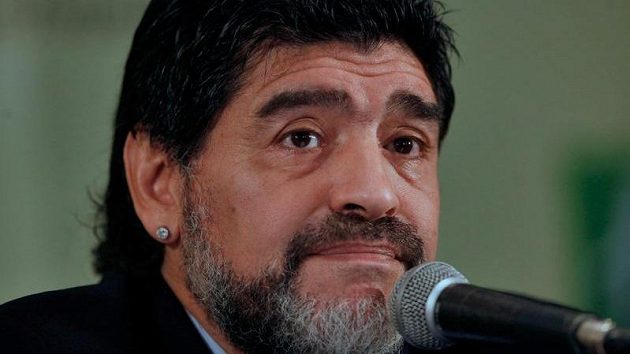 Diego Maradona na tiskové konferenci Diego Maradona na tiskové konferenci