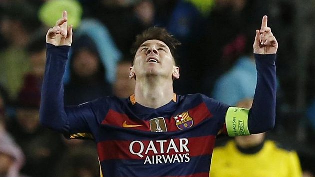 Hvězdný Lionel Messi z Barcelony slaví gól proti Arsenalu. Hvězdný Lionel Messi z Barcelony slaví gól proti Arsenalu.