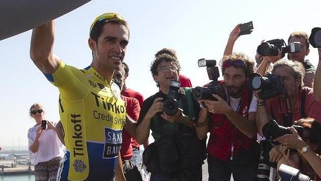 Španěl Alberto Contador během Vuelty. Španěl Alberto Contador během Vuelty.