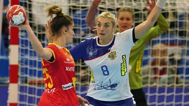 Házenkářky Španělska v zápase proti Rusku Házenkářky Španělska v zápase proti Rusku