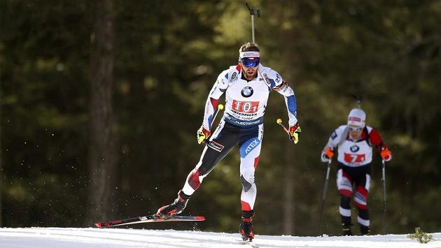 Michal Šlesingr při štafetě na mistrovství světa v Anterselvě. Michal Šlesingr při štafetě na mistrovství světa v Anterselvě.