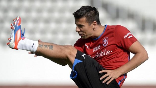 Milan Baroš na tréninku fotbalové reprezentace Milan Baroš na tréninku fotbalové reprezentace