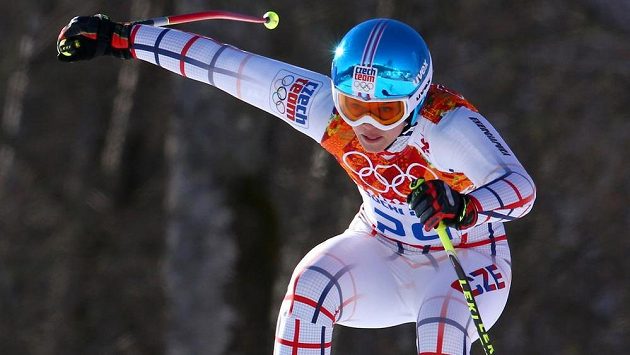 Klára Křížová na trati olympijského sjezdu. Klára Křížová na trati olympijského sjezdu.