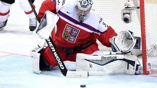 Brankář české hokejové reprezentace Ondřej Pavelec. Brankář české hokejové reprezentace Ondřej Pavelec.