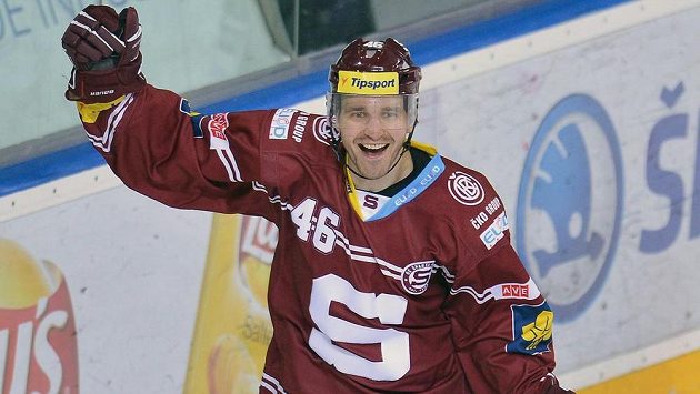 Sparťanský útočník Petr Kumstát se raduje z gólu proti Zlínu Sparťanský útočník Petr Kumstát se raduje z gólu proti Zlínu