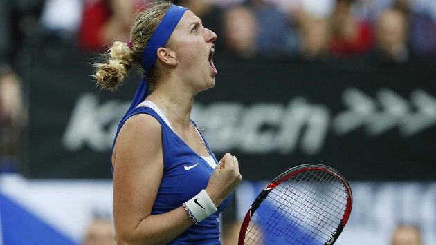 Velká úleva české reprezentantky Petry Kvitové po finálovém vítězství nad Německem. Velká úleva české reprezentantky Petry Kvitové po finálovém vítězství nad Německem.
