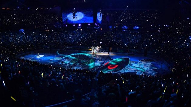 Show před zápasem Vegas Golden Knights - Seattle Kraken. Show před zápasem Vegas Golden Knights - Seattle Kraken.