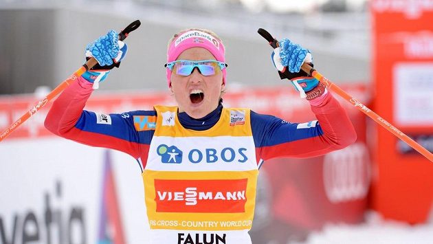 Therese Johaugová se raduje z vítězství (archivní foto). Therese Johaugová se raduje z vítězství (archivní foto).
