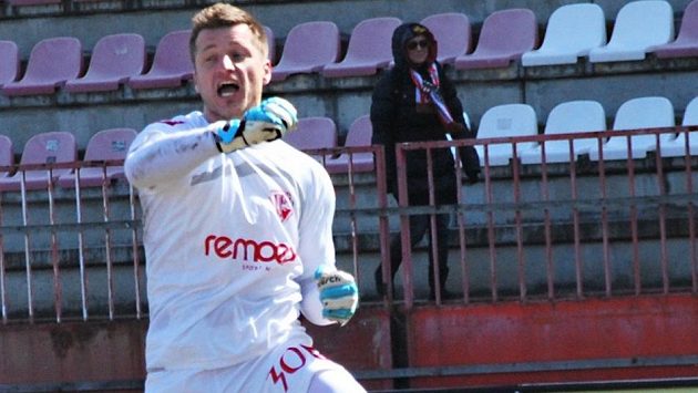 Pardubický brankář Luděk Frydrych. Pardubický brankář Luděk Frydrych.