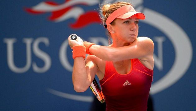 Rumunská tenistka Simona Halepová na tenisovém US Open při zápase s Ukrajinkou Katerynou Bondarenkovou. Rumunská tenistka Simona Halepová na tenisovém US Open při zápase s Ukrajinkou Katerynou Bondarenkovou.