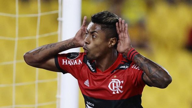 Fotbalista Flamenga Bruno Henrique slaví gól v semifinále Poháru osvoboditelů Fotbalista Flamenga Bruno Henrique slaví gól v semifinále Poháru osvoboditelů