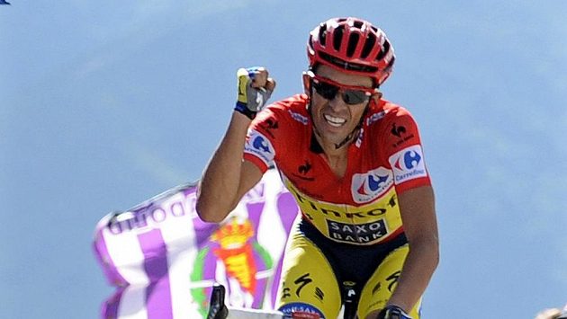 Alberto Contador na trati letošní Vuelty. Alberto Contador na trati letošní Vuelty.