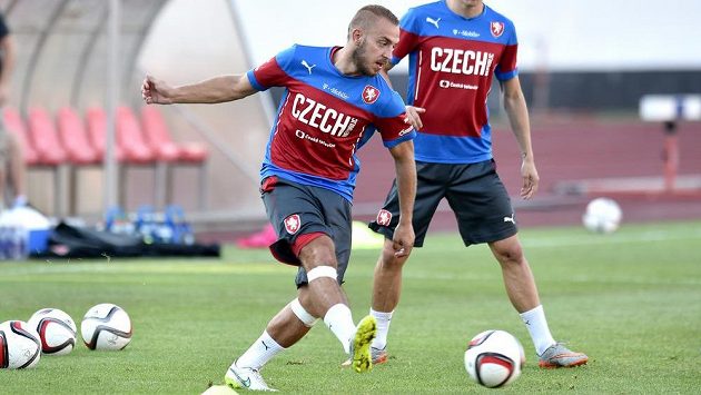 Jiří Skalák na tréninku české fotbalové reprezentace. Jiří Skalák na tréninku české fotbalové reprezentace.