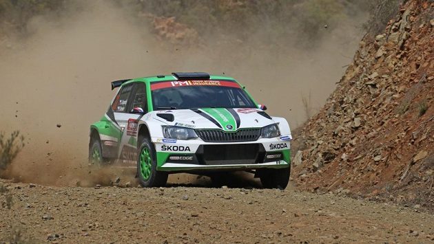 Jan Kopecký se Škodou Fabia R5 při testovací rychlostní zkoušce na Turecké rallye. Jan Kopecký se Škodou Fabia R5 při testovací rychlostní zkoušce na Turecké rallye.