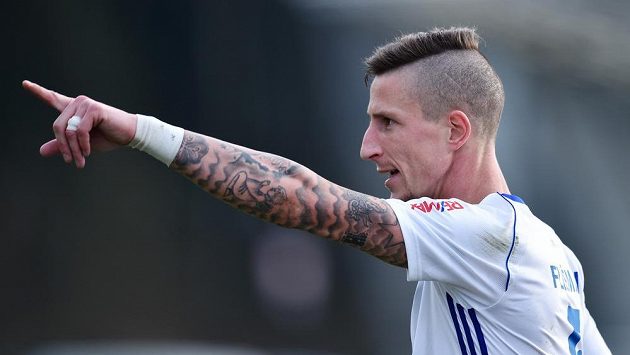 Obránce Jiří Fleišman z Baníku Ostrava. Obránce Jiří Fleišman z Baníku Ostrava.