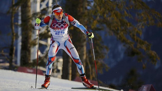 Ondřej Moravec na trati vytrvalostního závodu na 20 km. Ondřej Moravec na trati vytrvalostního závodu na 20 km.