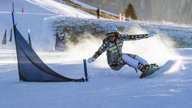 Ester Ledecká v italské Carezze. Ester Ledecká v italské Carezze.
