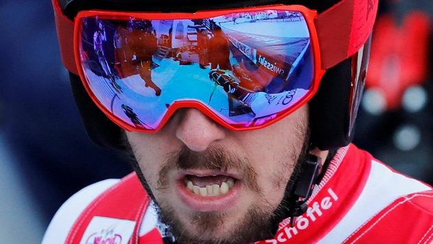 Rakušan Marcel Hirscher v cíli závodu. Rakušan Marcel Hirscher v cíli závodu.