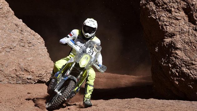 Český jezdec Ondřej Klymčiw v 8. etapě Rallye Dakar v argentinském Belénu. Český jezdec Ondřej Klymčiw v 8. etapě Rallye Dakar v argentinském Belénu.