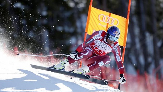 Nor Aksel Lund Svindal při vítězném sjezdu při SP v Beaver Creeku. Nor Aksel Lund Svindal při vítězném sjezdu při SP v Beaver Creeku.
