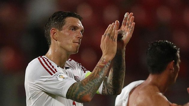 Dánský fotbalista Liverpoolu Daniel Agger Dánský fotbalista Liverpoolu Daniel Agger
