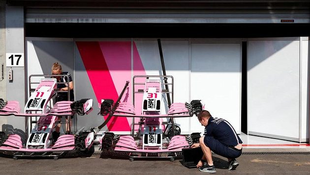 Depo stáje Force India před Velkou cenou Belgie. Depo stáje Force India před Velkou cenou Belgie.