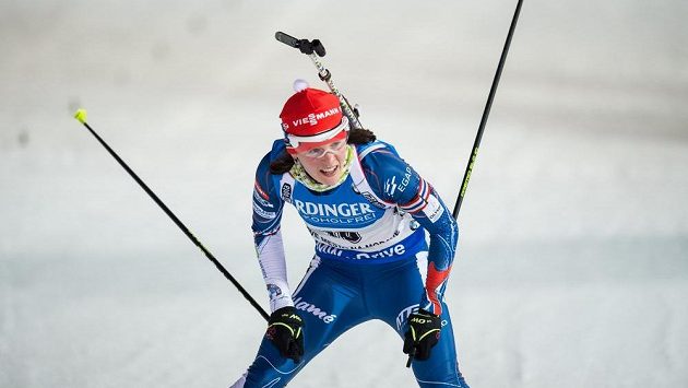 Veronika Vítková během sprintu žen v Novém Městě na Moravě. Veronika Vítková během sprintu žen v Novém Městě na Moravě.