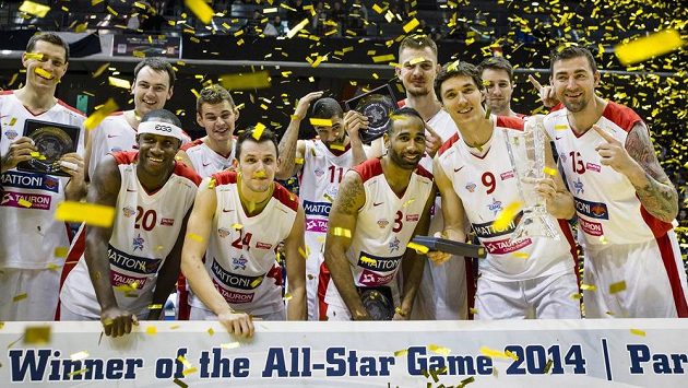 Vítězný český basketbalový tým. Vítězný český basketbalový tým.