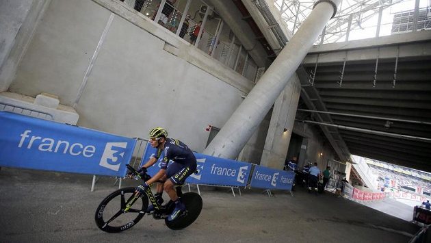 Roman Kreuziger na trati časovky Tour de France. Roman Kreuziger na trati časovky Tour de France.
