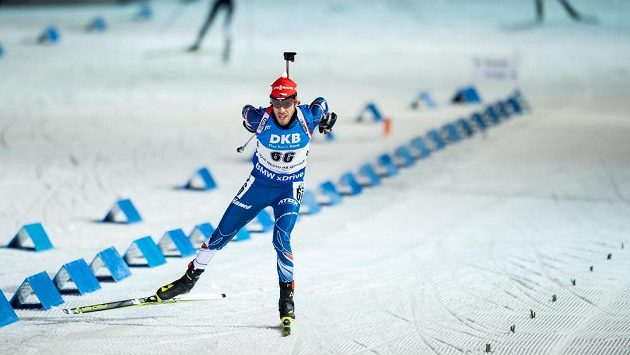 Jaroslav Soukup během sprintu při Světovém poháru v Novém Městě na Moravě. Jaroslav Soukup během sprintu při Světovém poháru v Novém Městě na Moravě.