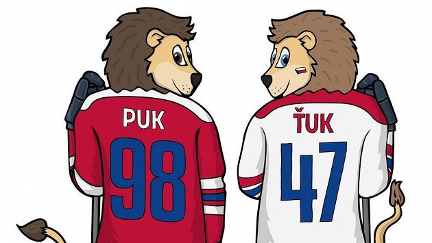Noví maskoti hokejové reprezentace Ťuk a Puk. Noví maskoti hokejové reprezentace Ťuk a Puk.