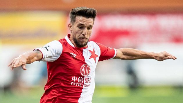 Alexandru Baluta ze Slavie během utkání v Mladé Boleslavi. Alexandru Baluta ze Slavie během utkání v Mladé Boleslavi.