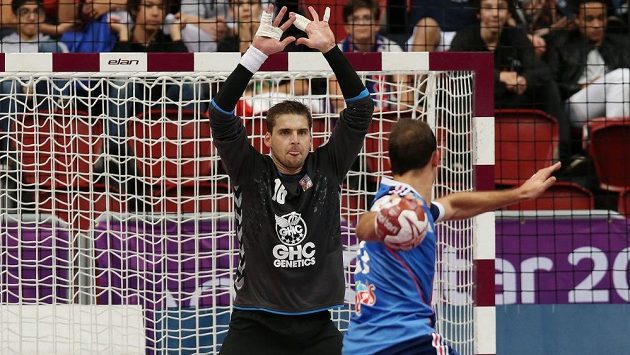 Brankář národního týmu házenkářů Martin Galia na archivním snímku. Brankář národního týmu házenkářů Martin Galia na archivním snímku.