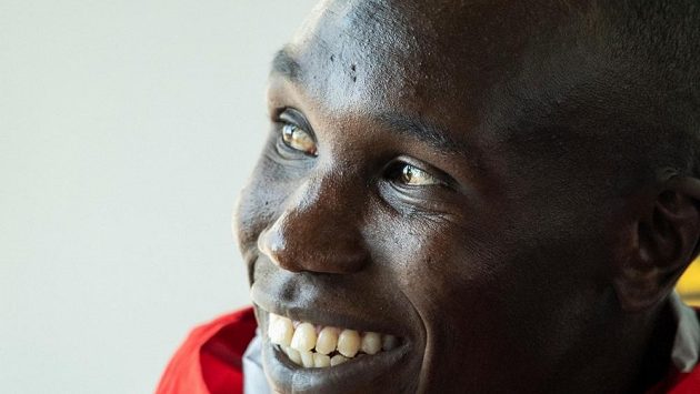 Keňský běžec půlmaratonský světový rekordman Geoffrey Kamworor. Keňský běžec půlmaratonský světový rekordman Geoffrey Kamworor.