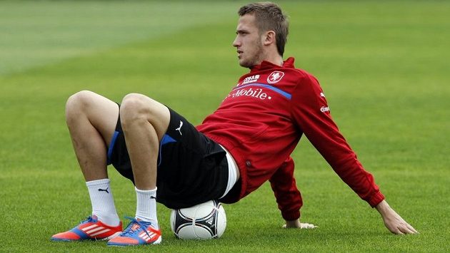Tomáš Pekhart na tréninku české fotbalové reprezentace Tomáš Pekhart na tréninku české fotbalové reprezentace