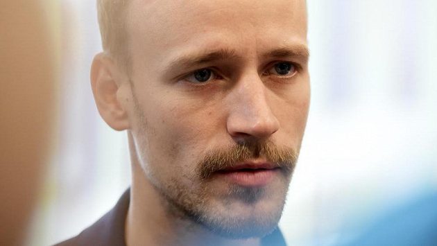 Skokan na lyžích Roman Koudelka na tiskové konferenci. Skokan na lyžích Roman Koudelka na tiskové konferenci.
