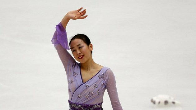 Mao Asadaová z Japonska při Čínském poháru. Mao Asadaová z Japonska při Čínském poháru.